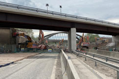 Photo: Dust settles on first phase of bridge demolition image
