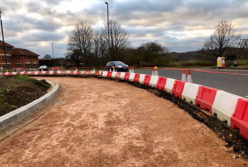 Roadworker dies on Surrey roundabout scheme image