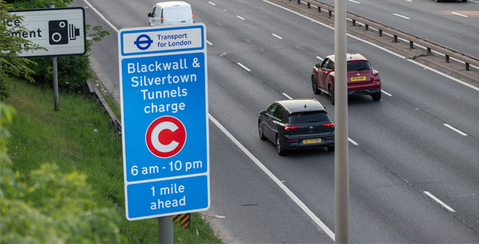 Traffic volumes down at Blackwall and Silvertown tolls