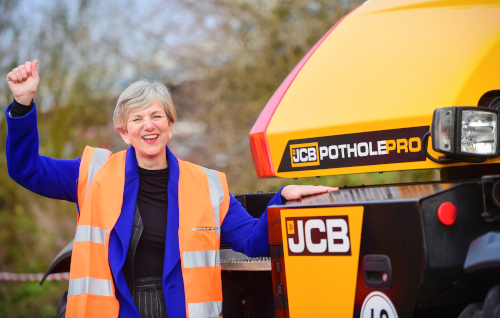Greenwood and JCB team up against the potholes 